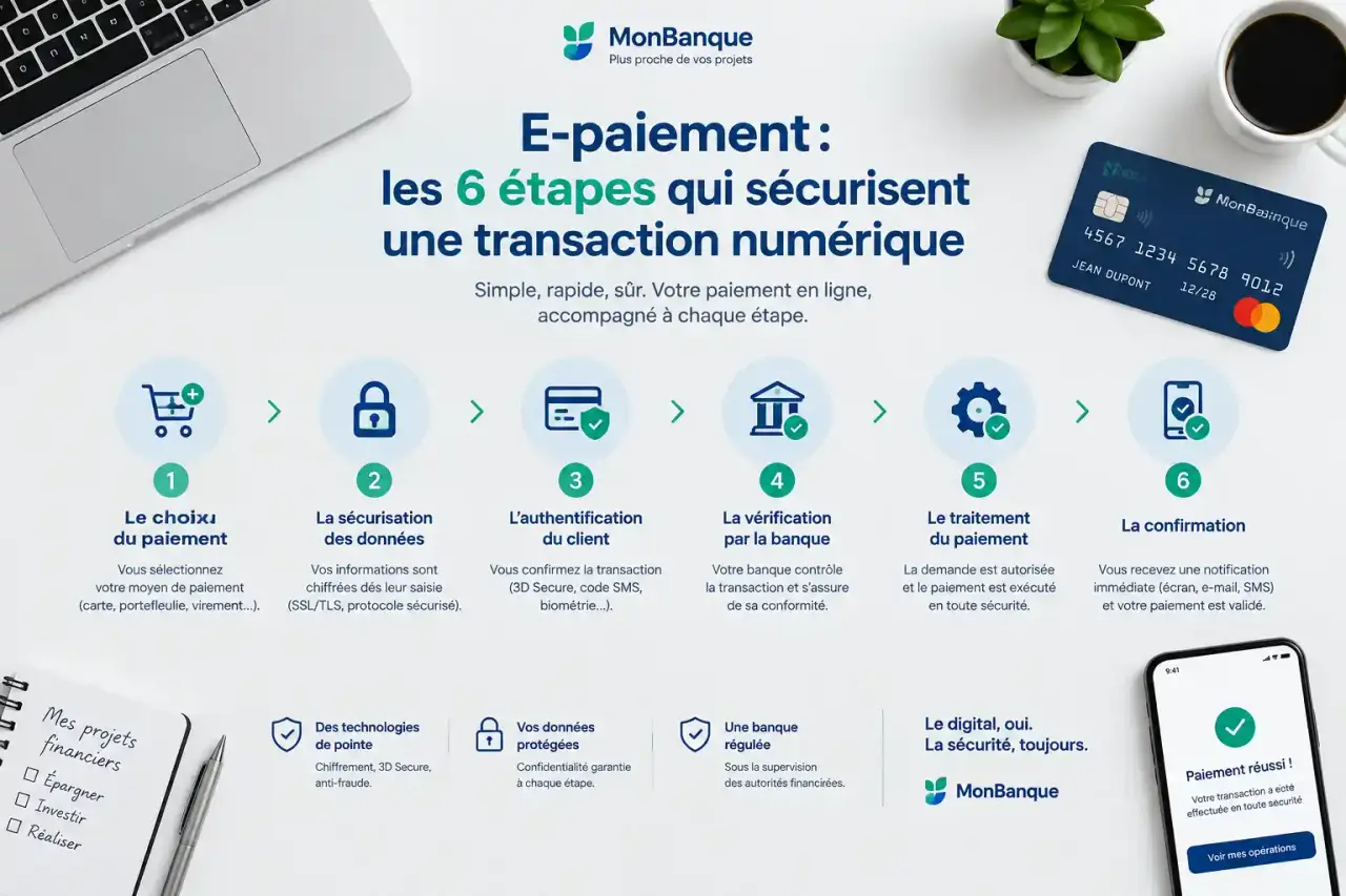 E-paiement : les 6 étapes qui sécurisent une transaction numérique
