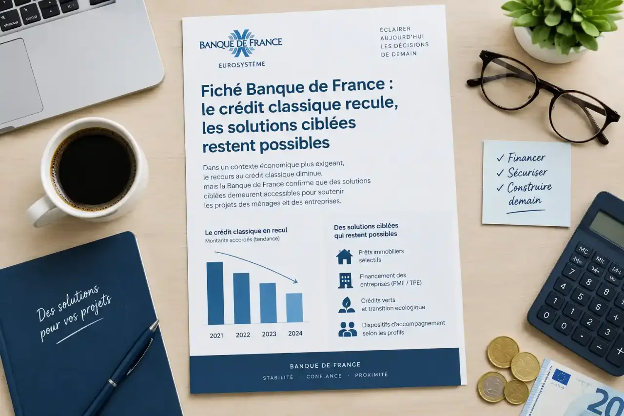 Fiché Banque de France : le crédit classique recule, les solutions ciblées restent possibles